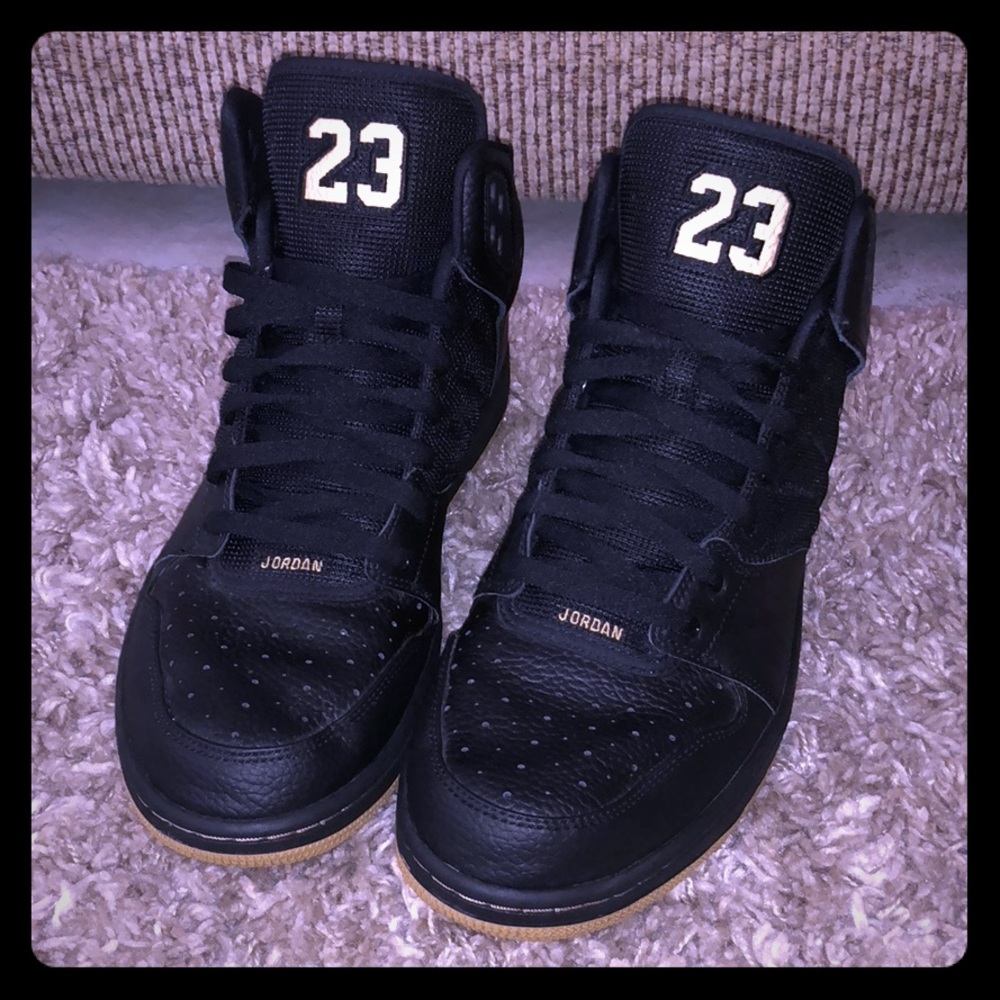 Size 12 Nike Jordan 1 Flight 4 Black and Gold